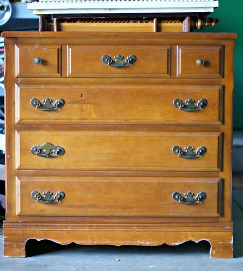 Refinished Maple Dresser, Maple Nightstand, Maple Dresser, Vintage Wingback Chair, Dimples And Tangles, Early American Furniture, Maple Furniture, Nightstand Makeover, Dresser Redo