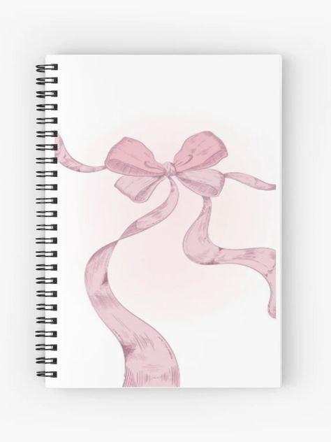 "Coquette bow" Spiral Notebook for Sale by Pixiedrop | Redbubble Coquette Notebook Design, Cute Note Books, Coquette Notebook, Pink Shabby Chic, Bows Pink, Sketchbook Cover, School Printables, Booklet Design, Girly Gifts