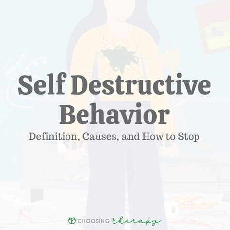 Self-destructive behavior refers to multiple patterns of behavior that are part of a spectrum that can vary from mildly to severely impacting an individual's life, safety, and health. On the milder end, these patterns may result in negative social, financial, or vocational impacts. However, the severe end of self-destructive tendencies can Signs Of Self Neglect, Self Destruct Tendencies, Self Destructiveness, Patterns Of Behavior, Self Destruct, Quit Bad Habits, Destructive Behavior, Learned Helplessness, Teen World