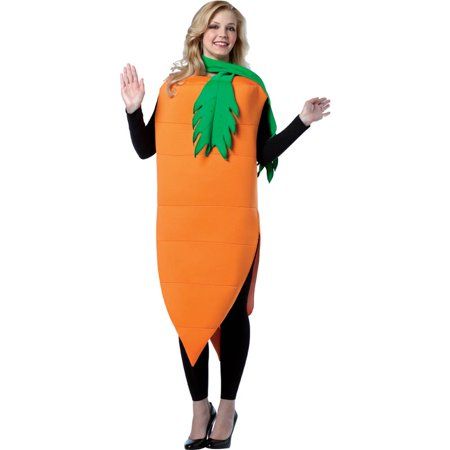 Carrot Costume, Couple's Costume, Vegetable Costumes, Fancy Dress Halloween Costumes, Food Costumes, Leaf Scarf, Green Scarf, Costume Shop, Couples Costumes