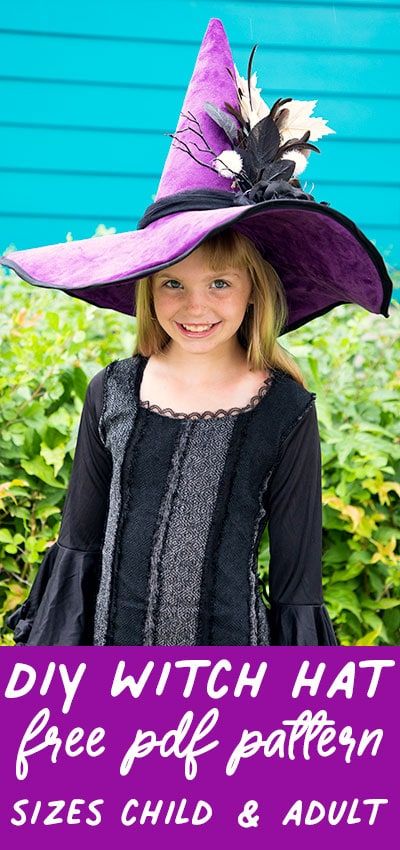 Learn how to make a Witch hat with this step by step tutorial and free pattern! This "couture" style hat is more flattering and fun than the typical dollar store version. FREE Pattern comes in sizes child and adult. #halloween #witchhatdiy #witchhatpattern #witchhatdiyhowtomake #witchhattutorials #witchhatpatternfelt #sewingpattern #halloweensewingpattern #howtomakeawitchhatoutoffelt #felt #freesewingpattern #diycostumes #diycostumeideas #diycostumeideasforwomen Felt Wizard Hat Diy, Quilted Witch Hat, Make A Witch Hat, Clean Seashells, Halloween Sewing Patterns, Felt Witch Hat, The Number 13, Pumpkin Crochet, Halloween Sewing