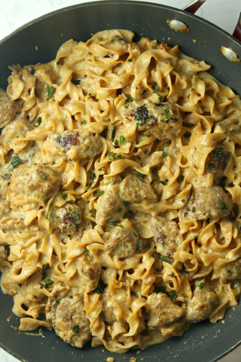 Autumn Dinners, Skillet Pan, One Pot Wonders, Italian Foods, Ground Sausage, Savory Dishes, Pan Meals, Perfect Pasta, Health Nut