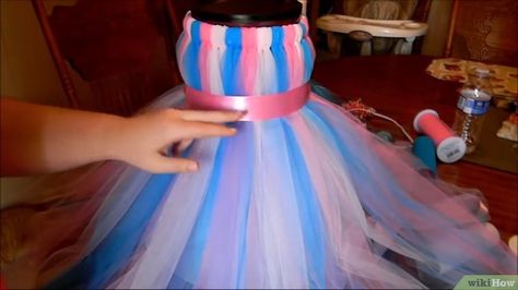 How to Make a Tutu Dress (with Pictures) - wikiHow Tutu Dress Tutorial, Tulle Dress Diy, Diy Tutu Dress, Diy Tutu Skirt, Tulle Skirt Tutorial, Princess Tutu Dresses, Tutu Tutorial, No Sew Tutu, Baby Tutu Dresses