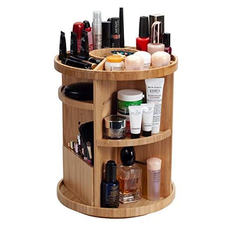 Amazon.com: MobileVision Bamboo Make Up & Bathroom Rotating Organizer Tower for Cosmetics w/Adjustable Shelves Plus Caddy for Brushes, lotions, Nail Polish, Skin Care & More: Gateway Rotating Organizer, Diy Bathroom Storage Ideas, Diy Bathroom Storage, Bathroom Organization Diy, Great Bathrooms, Small Toilet, Bathroom Red, Bathroom Storage Organization, Bathroom Plants