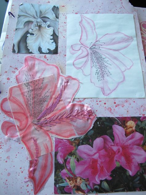 Yr 10 Textiles Art and Design Student - IGCSE Coursework - Hong Kong - Gianna Li Flower Art Project, Textile Design Sketchbook, Textiles Sketchbook, A Level Textiles, Textiles Art, Art Alevel, Gcse Art Sketchbook, A Level Art Sketchbook, Textiles Projects