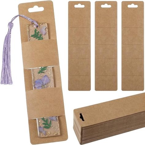 Amazon.com: 100 Pieces Resin Bookmark Holder Kraft Bookmark Sleeves 7 x 1.8 inches DIY Blank Bookmark Covers Display Cards for Bookmark Wrapping Birthday Gift Supplies Small Business : Office Products Bookmark Display Ideas, Bookmark Holder, Small Business Office, Book Markers, Birthday Supplies, Display Cards, Office Products, Cricut Ideas, Business Office