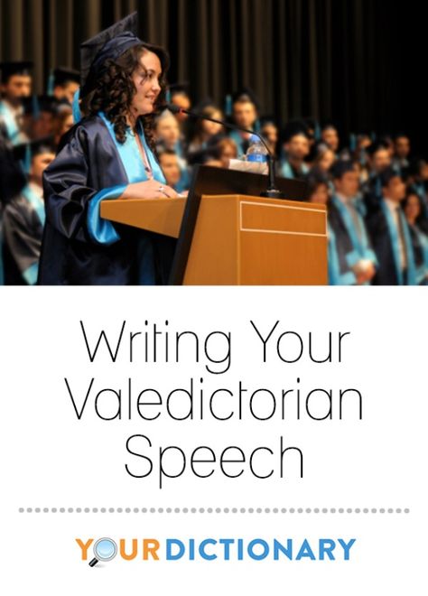 It is truly an honor to be named as class valedictorian: but, suddenly with the award comes the pressure of writing your valedictorian speech. Writing this speech can be a nightmare – especially if you do not have good public speaking skills. It is important to get started writing as soon as possible so that you can present a polished product on commencement day.  Keep reading for more tips about writing your valedictorian speech. | Writing Your Valedictorian Speech from #YourDictionary Speech Writing Tips, Valedictorian Speech, Speech Examples, Speech Writing, Award Speech, Class Awards, Business Major, Graduation Speech, Public Speaking Tips