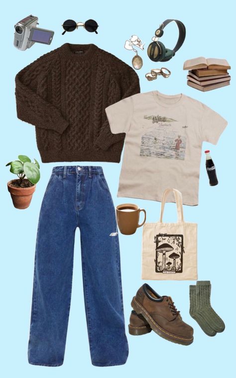 Cottage Core Indie Outfits, Utility Core Outfits, How To Dress Indie, Elevated Indie Outfits, Normal Core Outfits, Vintage Indie Outfits, Comfy Core Outfits, Indie Winter Fits, Artist Core Outfits