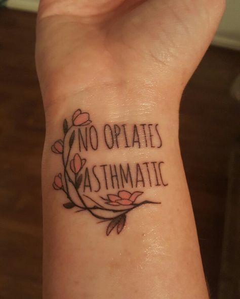 Asthma Tattoo, Medical Alert Tattoo, Medical Alert, Henna Designs, Tattoos And Piercings, I Tattoo, Cool Tattoos, Tatting, Tattoo Quotes