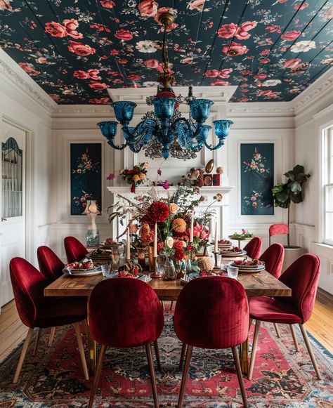 Eclectic Elegance: Weaving Personal Narratives into Spring 2024’s Dining Room Decor — Living Bright Interiors Vibrant Dining Room Ideas, Moody Decor Dining Room, French Eclectic Dining Room, Jewel Box Dining Room, European Maximalist Decor, Diagonal Dining Table Placement, Dining Room With Art, Gaudy Home Decor, Ornate Dining Room