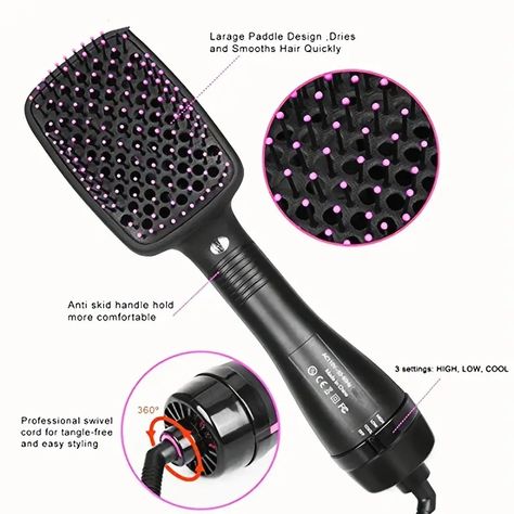 Creative Hot Air Comb One step Hair Dryer Shaper 1 Hair - Temu Travel Blow Dryer, One Step Hair Dryer, Hair Dryer Styler, Blow Dryer With Comb, Hair Blower, Hair Dryer Comb, Hair Diffuser, Straightening Comb, Static Hair