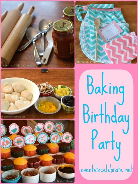 Baking Birthday Party Ideas - events to CELEBRATE! Kids Baking Party, Baking Birthday Party, Kids Cooking Party, Baking Birthday Parties, Chef Party, Birthday Baking, Cupcake Wars, Baking Party, 10th Birthday Parties