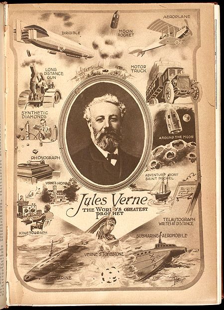 "Jules Verne The World's Greatest Prophet"  Brief tribute to Jules Verne's 189th birthday, the French author of many science fiction classics such as 20,000 Leagues under the Sea and Around the World in 80 Days. Can be found at the Smithsonian Libraries. Around The World In 80 Days, Leagues Under The Sea, Jules Verne, Pictures Of People, Retro Futurism, Dieselpunk, Sci Fi Art, Nautilus, Under The Sea