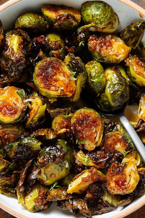 Brussel Sprouts On The Stalk, Brussel Sprouts Marinated Overnight, Bacon Honey Brussel Sprouts, Make Ahead Brussel Sprouts Thanksgiving, Brussel Sprout Thanksgiving, Brussels Sprouts Recipe Air Fryer, Baby Brussel Sprouts Recipes, Marinated Brussel Sprouts Overnight, Balsamic Brussel Sprout Recipes