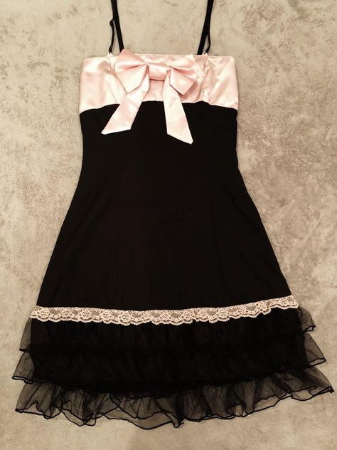 Pink And Black Coquette, Jason Dilaurentis, Black Coquette, Coquette Dress, Kawaii Clothes, Dream Clothes, Pink And Black, Pink Bow, Black Outfit