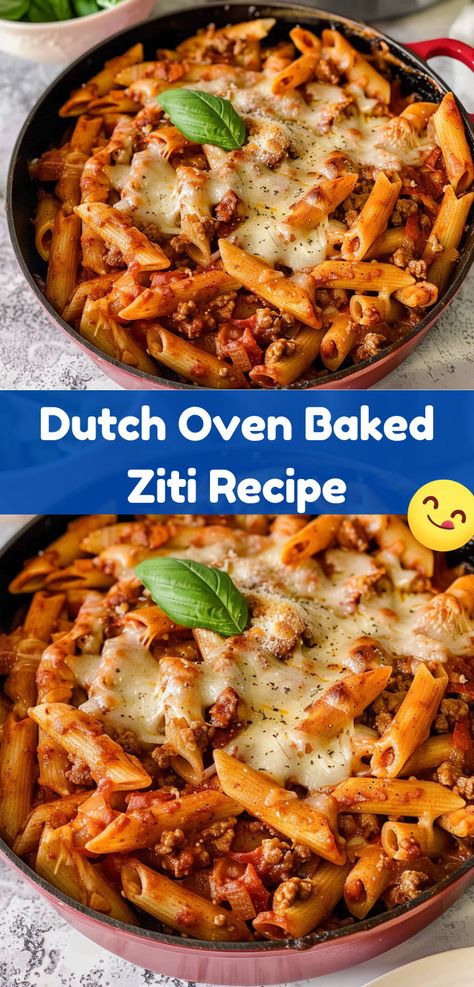 Keto Dutch Oven Baked Ziti: Delicious, low-carb comfort food. Easy, cheesy, and perfect for any meal. Oven Baked Ziti, Easy Dutch Oven Recipes, Easy Oven Recipes, Ziti Recipe, Ziti Recipes, Baked Ziti Recipe, Dutch Oven Recipes, Baked Ziti, Easy Cheesy