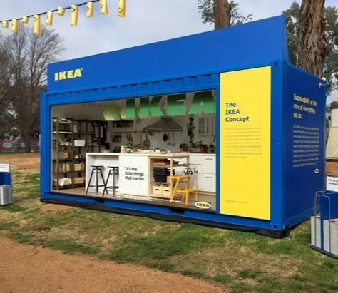 Digital Kiosk, Container Restaurant, Ikea Store, Container Architecture, Kiosk Design, Experiential Marketing, Street Marketing, Stall Designs, Container Shop