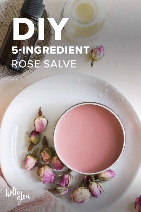 Making Balms And Salves, Natural Colorants For Lip Balm, Diy Herbal Salves, Natural Herbal Skincare, Diy Rose Essential Oil, Diy Health And Beauty, Rose Salve Recipe, Skullcap Recipes, Diy Herbal Products