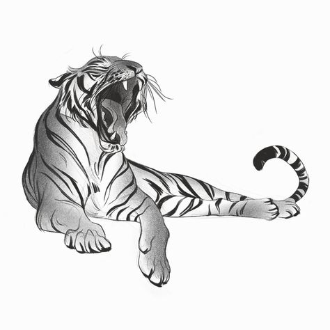 Cat Centaur, Nora Potwora, Body Perspective, Tiger Sketch, Some Drawings, Chippers, Tiger Tattoo Design, Tiger Drawing, Big Cats Art