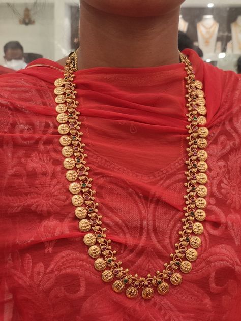 Kasulu Haram Gold, Mullai Poo Haram, Kaasu Malai Gold, Kasulaharam Latest Designs, Kasulaperu With Locket, Kaasu Maalai Designs, Dhasavatharam Gold Necklace, Kasulaperu Latest Designs With Weight, Kasumalai Latest Design