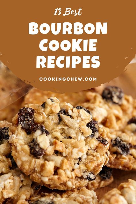 Infused with some bourbon goodness, these 13 best bourbon cookie recipes are sure to bring excitement to any of your upcoming gatherings! Bourbon Oatmeal Cookies, Bourbon Fruitcake Cookies, Bourbon Cream Cookies, Crown Royal Dessert Recipes, Recipes Using Bourbon, Alcohol Infused Cookies, Christmas Cookies With Alcohol, Boozie Cookies, Cookies With Alcohol