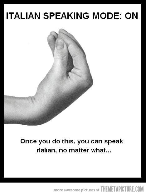 Italian language activator; just ask any of the kids in the cafeteria if they speak Italian! Alexandra Rodriguez, How To Speak Italian, Speak Italian, Italian Humor, Hand Gesture, Lesson 1, Learning Italian, Italian Language, Clipuri Video