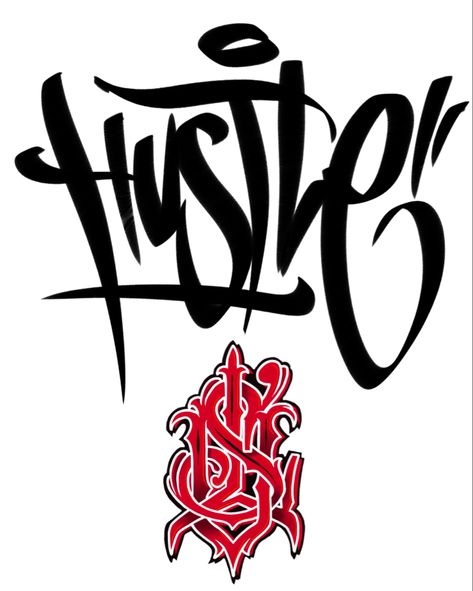 Lettering design Hustle Neck Tattoo, Hustle Gang Logo Design, Hustle Tattoo Stencil, Hustle In Silence Tattoo, Hustle Tattoo Ideas, Hustle And Motivate Tattoo, Hustle Tattoo Design, Hustle Tattoos For Women, Graffiti Style Tattoo