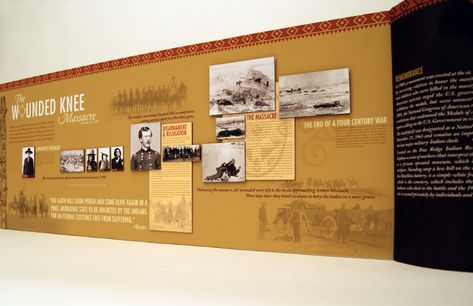 History Wall Design, Exhibition Wall Design, Wounded Knee, Graphic Communication, Museum Exhibition Design, History Wall, Interactive Walls, Interactive Display, Timeline Design