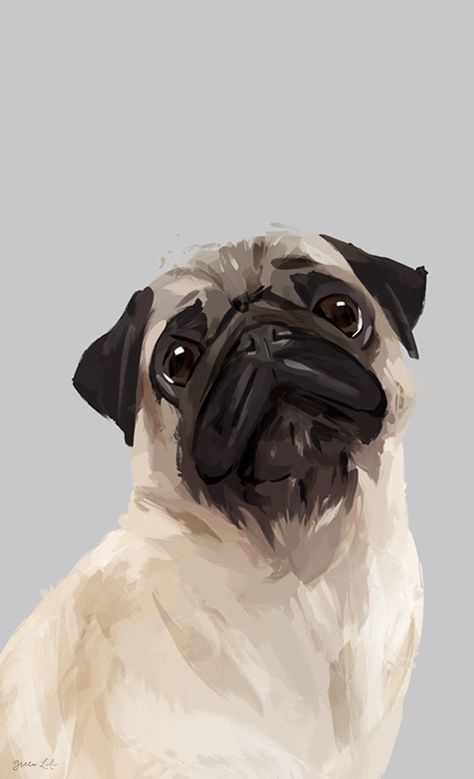 Pug Wallpaper, Pug Artwork, Brown Puppy, Baby Pugs, Oopsy Daisy, Pug Art, Puppy Dog Eyes, Pug Puppies, Love Wall Art