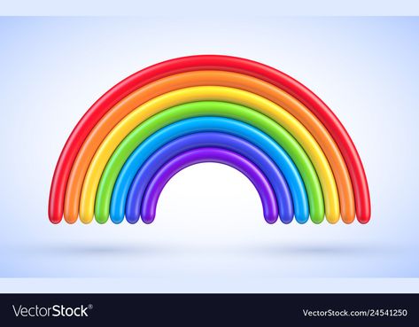 3d Vector Illustration, Disney Princess Babies, Rainbow Arch, Rainbow Pictures, 3d Vector, Clay Design, Colorful Rainbow, Birthday Banner, Design Element