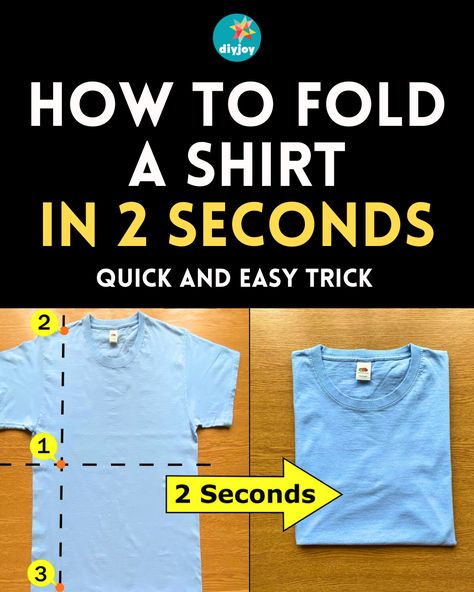 How To Properly Fold A Shirt, Best Way To Fold T Shirts, Folding Shirts Hack, Easy Way To Fold Shirts, How To Fold Tee Shirts, Folding Tshirt Hack, Folding Tshirts Hack Video, Ways To Fold Shirts, Folding T Shirts To Save Space