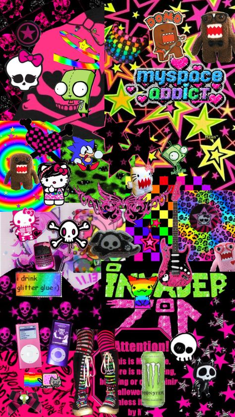 nya!! its scene!!:3 #scene Scene Kid Wallpaper, Scene Emo Wallpaper, Scene Core Wallpaper, Scene Emo Art, Scene Kid Art, Scene Icons, Y2k Scene, Scene Wallpaper, Scene Core