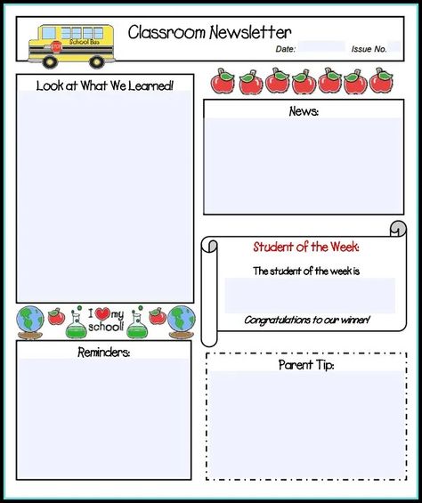 Free Editable Preschool Newsletter Templates For Word Templates-1 : Resume Examples Organisation, Elementary School Newsletter Template, Weekly Classroom Newsletter, School Newsletter Template Free, Newsletter Templates Word, Kindergarten Newsletter, Class Newsletter, Monthly Newsletter Template, Newsletter Examples