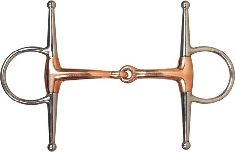 Precision made pinchless stainless steel bit with 6-1/2" cheeks. Relieved 5" mouth is tapered copper. Helps keep the horse's mouth moist and is a very comfortable bit. | Full Cheek Snaffle Horse Bit, 5" Shire Horse, Horse Supplies, Horse Health, Horse Bits, Horse Tack, Pet Supplies Dog, Dog Supplies, Equestrian, Pet Supplies