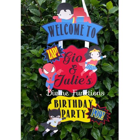 Superhero Welcome Sign Pop Tarts, Frosted Flakes Cereal Box, Cereal Box, Welcome Sign, Spiderman, Birthday Party, Signs, Birthday