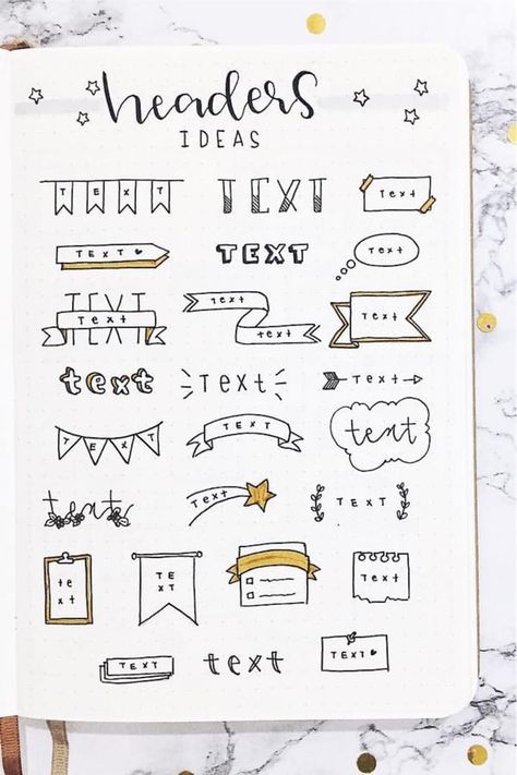 Check out these super cute bullet journal bbanner doodle ideas for inspiration! #bujodoodle #bulletjournal #doodles #bujobanner Journal Banner Ideas, Journal Banner, Bullet Journal Headers, Organizator Grafic, Bullet Journal Font, Journal Fonts, Bullet Journal Banner, Bullet Journal Paper, Bullet Journal Notes