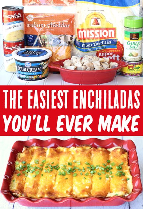 Recipe Enchiladas, Sour Cream Chicken Enchilada Recipe, Beef Enchilada Recipe, Cream Chicken, Easy Enchiladas, Enchilada Recipe, Sour Cream Chicken, Enchiladas Recipe, Chicken Enchilada Recipe