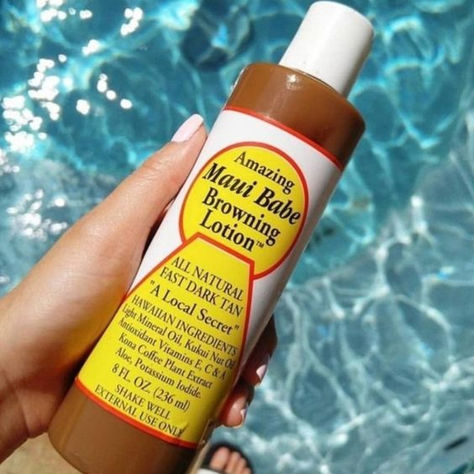 Maui Babe Browning Lotion - Natural Hawaiian Tan Accelerator with Vitamins & Antioxidants - Moisturizing Formula for All Skin Types - Made in USA - 4 fl oz credits to @poshmark Maui Babe Tanning Lotion, Tanned Af, Diy Self Tanner, Summer Body Care, Browning Lotion, Maui Babe Browning Lotion, Chirstmas Gifts, Tan Tips, Healthy Tan