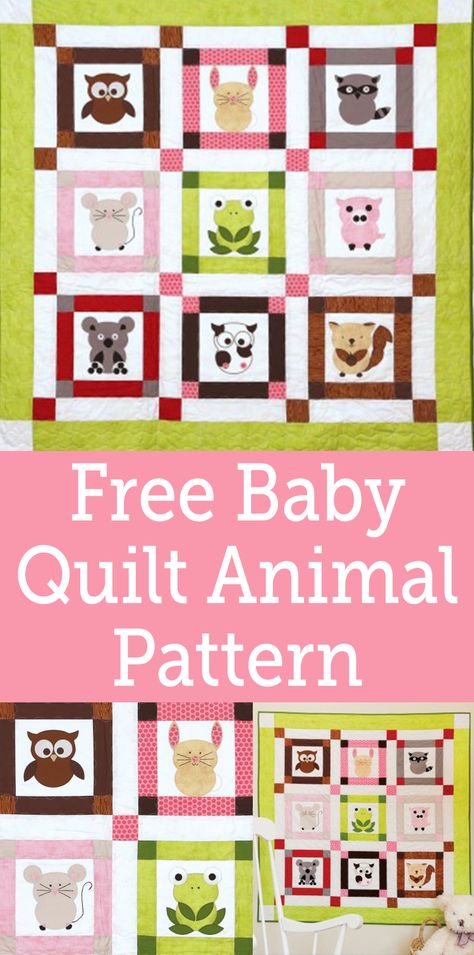 Are you anxiously awaiting the arrival of a new baby in the family? Looking for a fun pattern you can use with your fabric cutter? You can create a comfy blankie for your little one with nine of the most adorable babies from the animal kingdom to keep him or her company in the crib using the GO! Talk to the Animals Baby Quilt Pattern, which you can download for free courtesy of our friends at AccuQuilt.com. Baby Quilt Panels, Crib Quilt Pattern, Embroidery Animals, Animal Baby Quilt, Machine Embroidery Tutorials, Panel Quilt Patterns, Ideas Embroidery, Baby Quilt Pattern, Baby Quilt Patterns