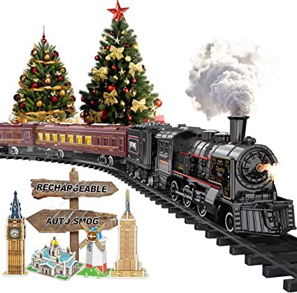 Electric Train Sets for Boys Girls Metal Alloy Christmas Trains Toys Steam Locomotive, Passenger Carriages, Tracks, Light & Sounds Rechargeable Birthday Gifts for Kids 3 4 5 6 7 8 + Years Old Red : Amazon.co.uk: Toys & Games Christmas Trains, Christmas Train Set, Electric Train Sets, Toy Trains Set, Model Train Sets, Electric Train, Train Sets, Christmas Train, Christmas Gifts Toys