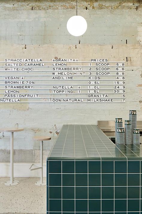 Piccolina Gelateria | Wallpaper* Cafe Industrial, Café Design, Melbourne Suburbs, Interior Vintage, Coffee Shop Design, Cafe Interior Design, Southern Italy, Cafe Shop, Hospitality Design