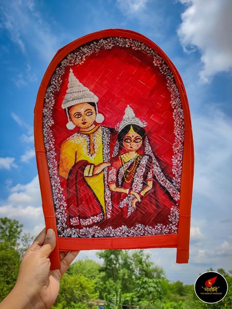 Bengali Traditional Wedding Craft, Bengali Art & Craft, Art & Craft, Bengali Ritual, Art, Kulo Design, Kulo Art Kulo Painting Ideas For Wedding, Kulo Painting For Wedding, Kulo Art For Wedding, Kulo Design, Kulo Painting, Kulo Art, Kolka Art, Bengali Marriage, Wedding Miscellaneous