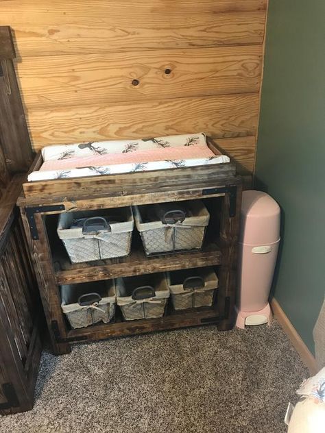 Changing Table Country Nursery Ideas, Country Nursery, Sons Room, Western Babies, Girl Nursery Room, Rustic Nursery, Nursery Organization, Rustic Baby, Nursery Baby Room