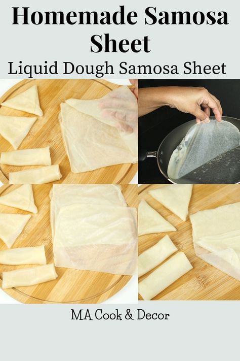 Homemade Samosa Sheet | Homemade samosa sheet is easier to make with only 3 Ingredients Samosa sheets in 2 minutes, In here I'm sharing how to make spring roll and samosa sheets in 2 MINUTES. Easy Samosa & spring roll sheet using only 3 Ingredients Liquid Dough, Spring Roll Pastry, How To Make Samosas, Biscuits Recipes, Homemade Foods, Spring Roll, Tandoori Masala, Tasty Recipes Videos, Indian Snacks