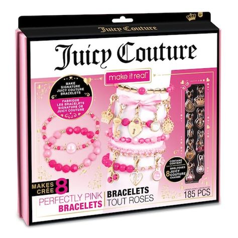 Pink Braces, Pink Bracelets, Juicy Couture Bracelet, Tout Rose, Bracelet Kit, Friendship Bracelets With Beads, Jewelry Making Kits, Juicy Couture Charms, Juicy Couture Jewelry