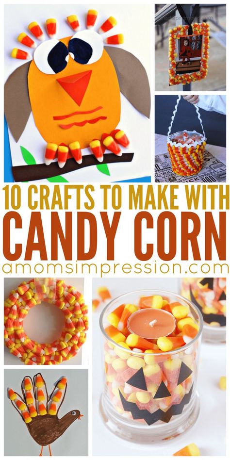 Candy Corn Crafts For Kids, Corn Crafts For Kids, Corn Crafts, Easy Holiday Decor, Corn Thanksgiving, Candy Corn Crafts, Thanksgiving Candy, Dulces Halloween, Pinterest Crafts