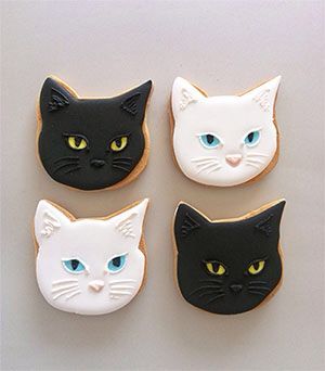 Cookies Cat Cats Cookies Decorated, Black Cookies Decorated, Cat Cookies Decorated, Black Cat Cookies, Cat Cakes, Theme Cookies, Cat Cupcakes, Image Halloween, Cat Cookies