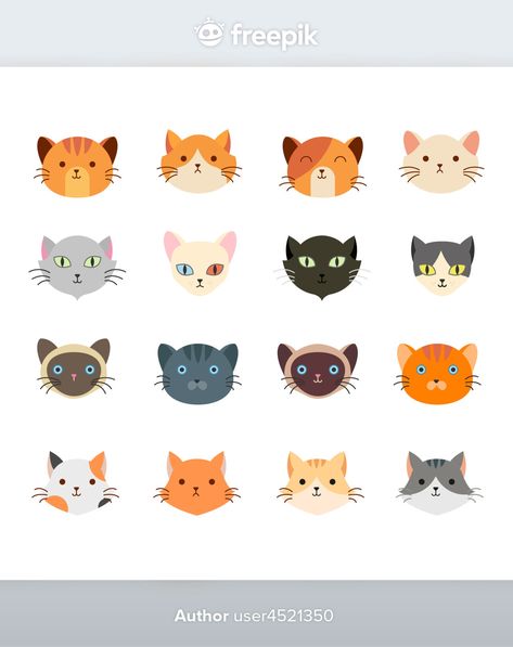 Collection Tête De Chat Mignon Avec Beau... | Premium Vector #Freepik #vector #mode #personnage #dessin-anime #animal Premium Vector, Pikachu, Anime, Fictional Characters, Art