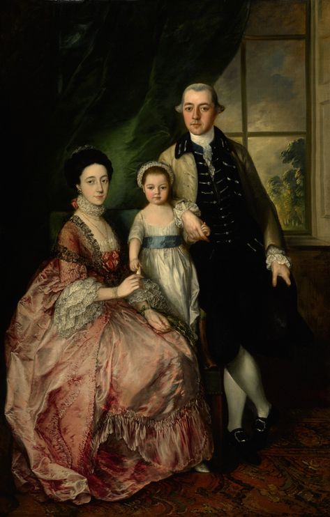 THOMAS GAINSBOROUGH, R.A. | PORTRAIT OF PHILIP DEHANY WITH HIS WIFE MARGARET AND THEIR DAUGHTER MARY, FULL LENGTH, IN AN INTERIOR | Master Paintings Evening Sale | Old Master Paintings | Sotheby's Royal Family Portrait, Family Portrait Painting, Thomas Gainsborough, Family Painting, Wadi Rum, Royal Academy Of Arts, English Art, Fashion Portrait, Old Master