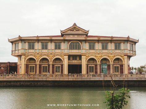 Hotel de Oriente - The First Luxury Hotel in Manila Philippines Spanish Era, Architecture In The Philippines, Filipino Building Architecture, Architecture Philippines, Spanish Era Philippines Aesthetic, Philippines Architecture, Famous Architecture Buildings, Philippine Architecture, Filipino Architecture